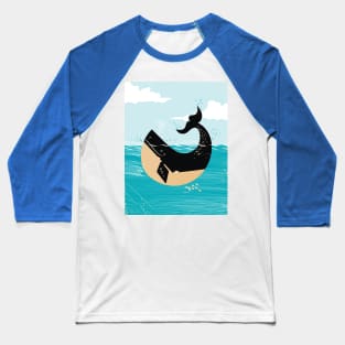 Vintage Whale Baseball T-Shirt